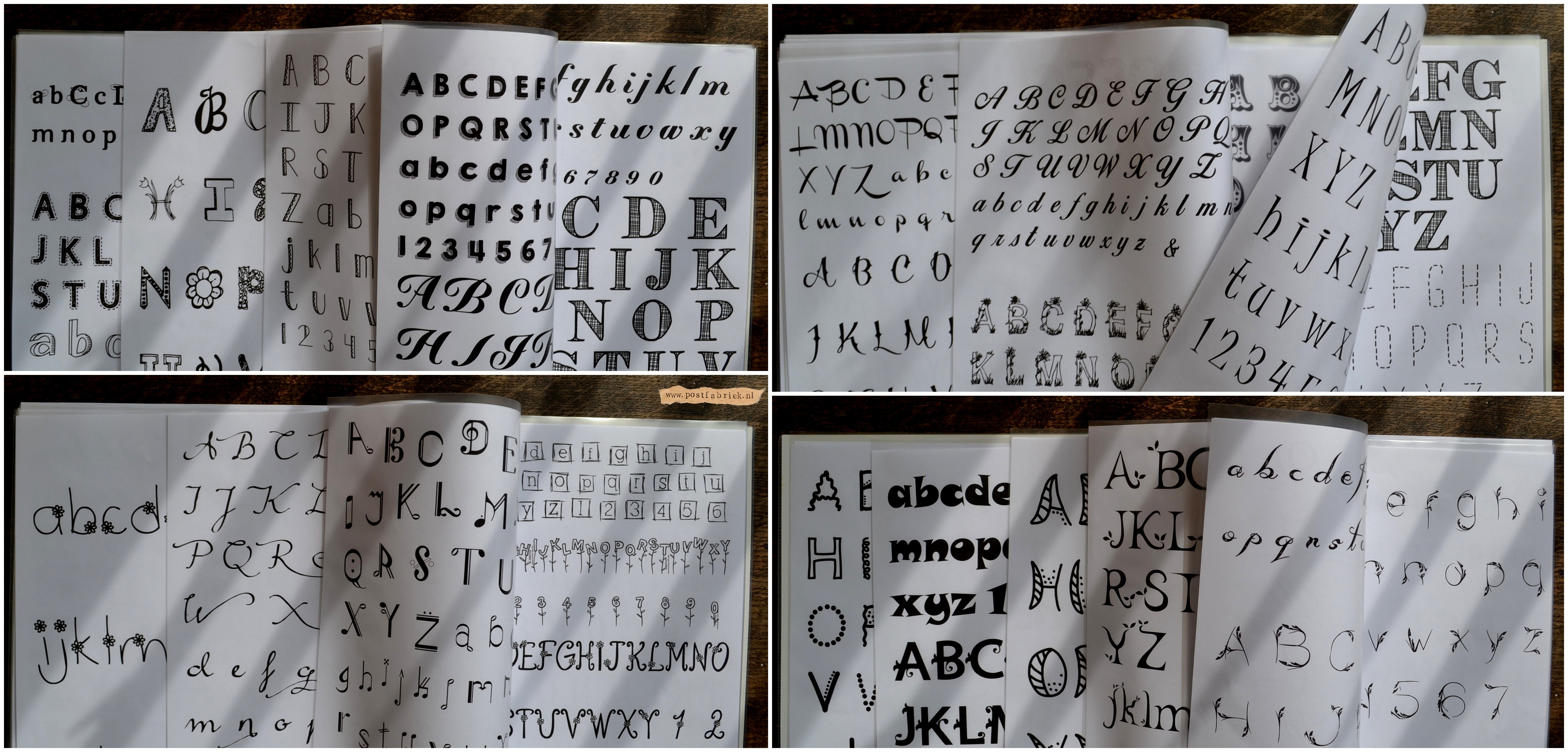 Hand Lettering collage inspiratie alfabetten