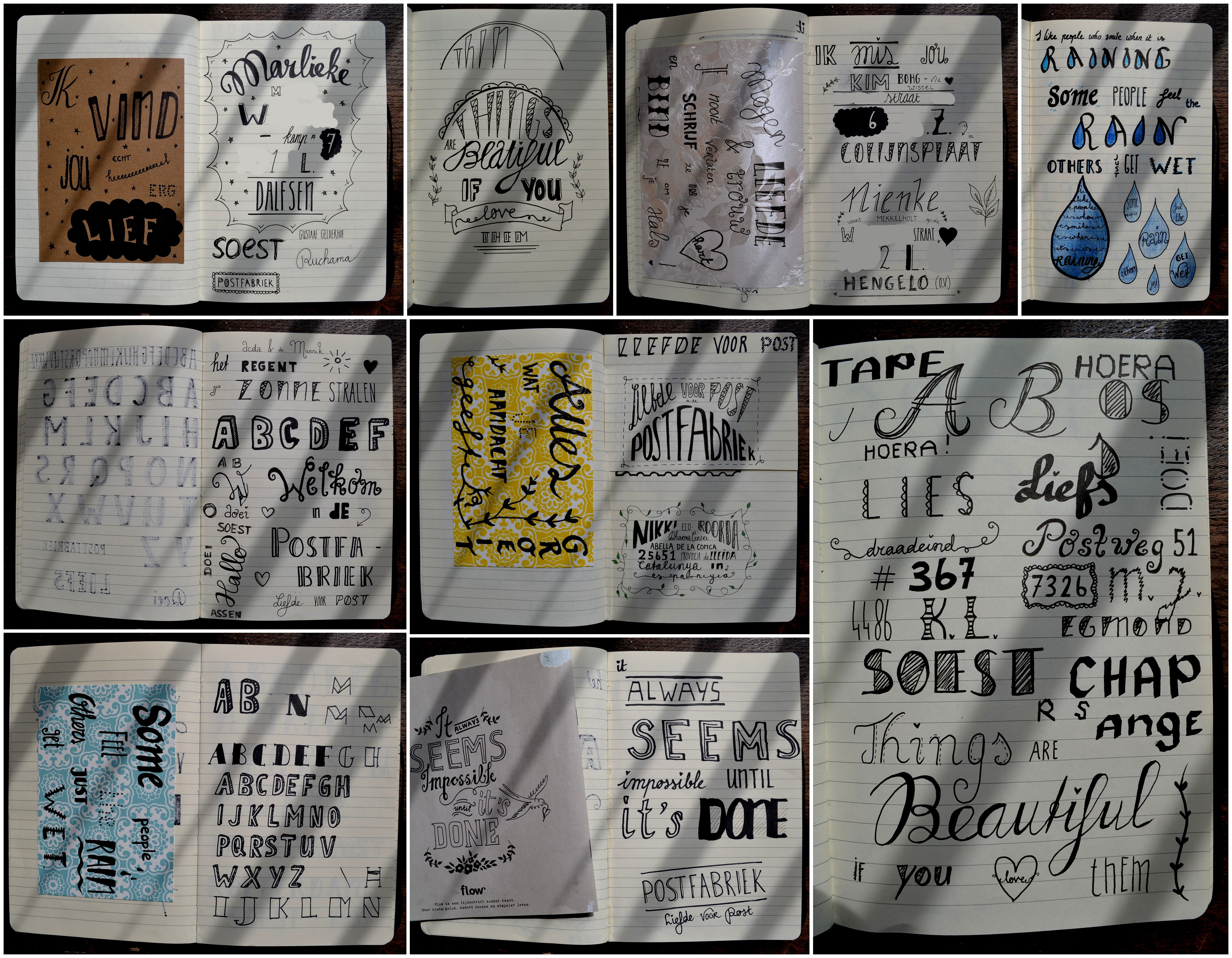 Hand Lettering collage oefenschriftje