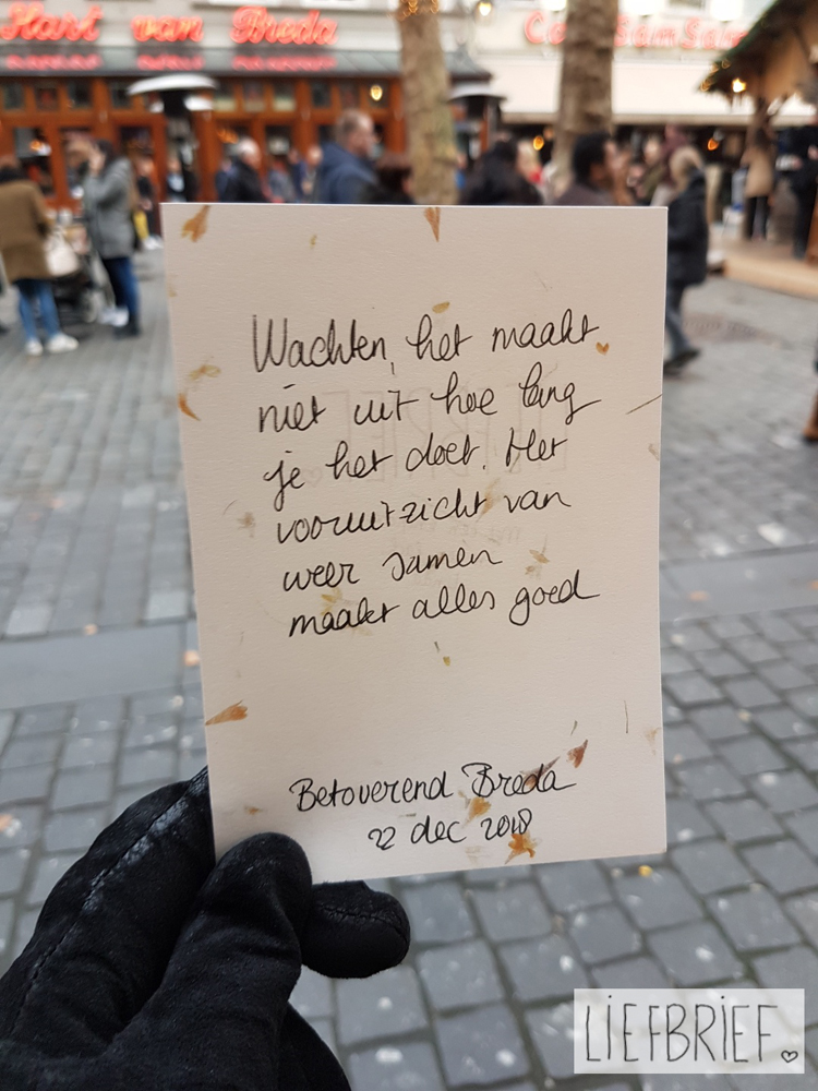 Een lief briefje, geschreven door Linda Blij van liefbrief.nl