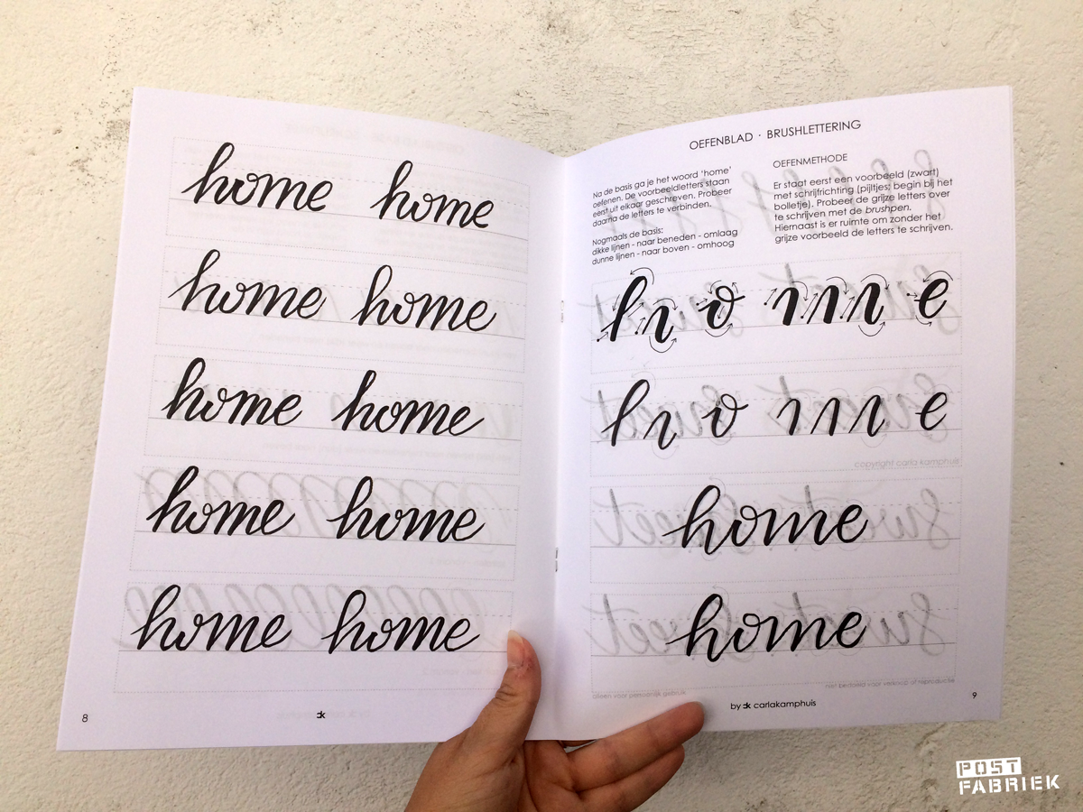 Stap voor stap leren de quote "Home sweet home" te schrijven in brush letters